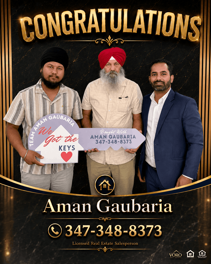 Congratulations from Aman Gaubaria — happy Long Island family